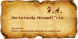 Hertelendy Annamária névjegykártya