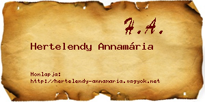 Hertelendy Annamária névjegykártya